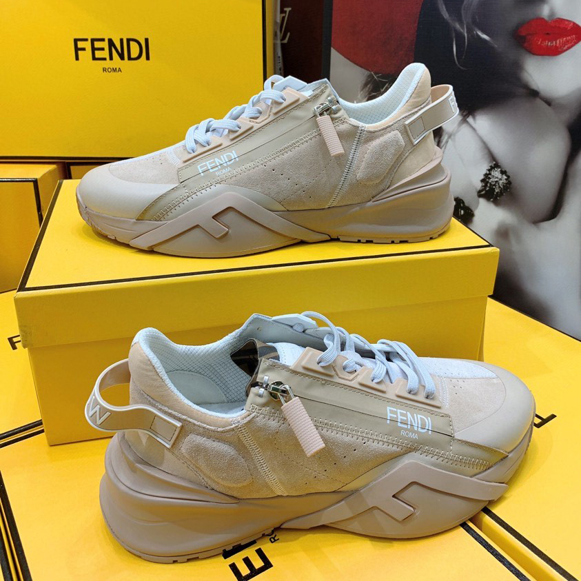 Fendi Flow Beige Suede Low-Tops Sneakers - PerfectKickZ