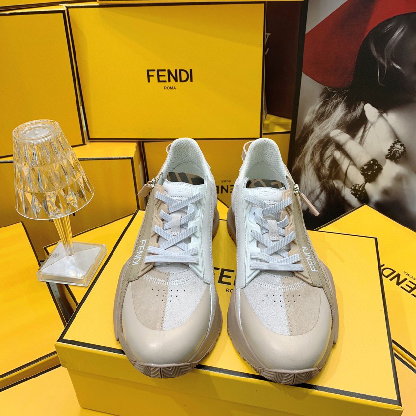 Fendi Flow Beige Suede Low-Tops Sneakers - PerfectKickZ