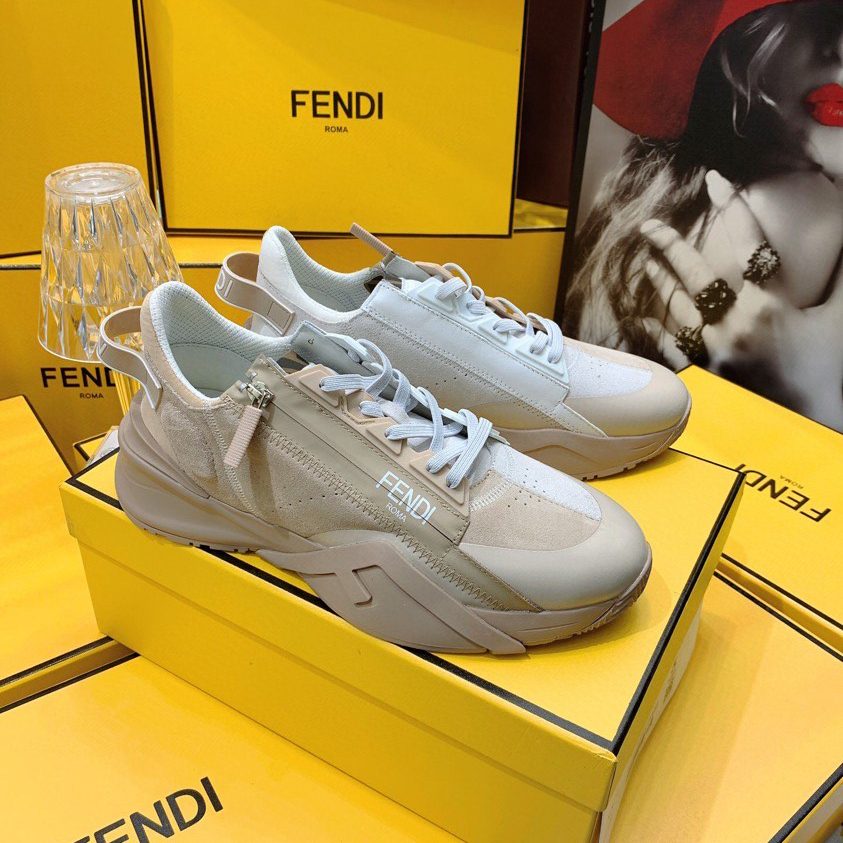 Fendi Flow Beige Suede Low-Tops Sneakers - PerfectKickZ