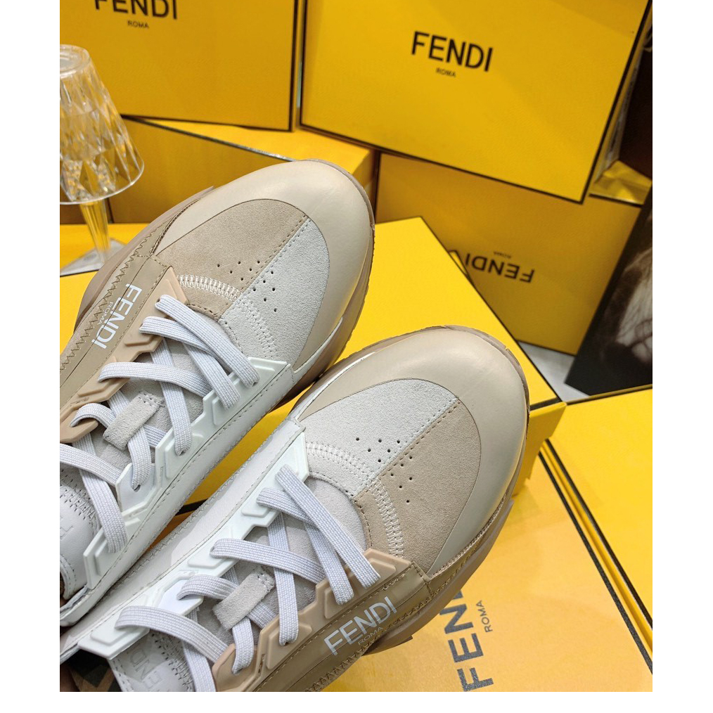 Fendi Flow Beige Suede Low-Tops Sneakers - PerfectKickZ