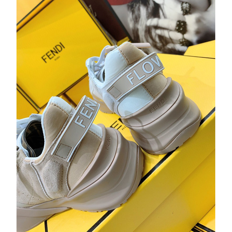 Fendi Flow Beige Suede Low-Tops Sneakers - PerfectKickZ