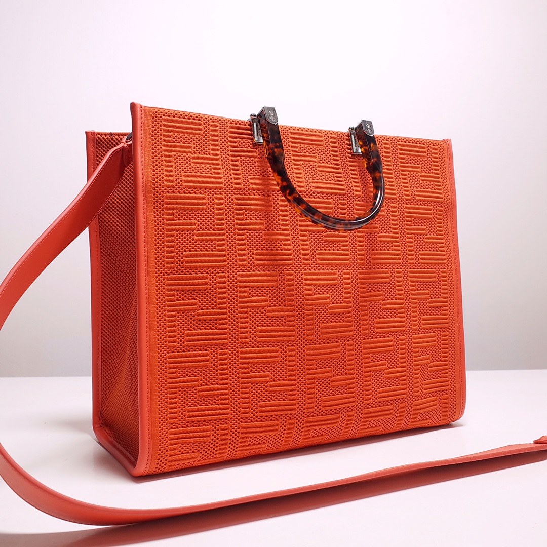 Fendi Sunshine Medium Shopper Bag In Red (35-31-17cm)  8BH386 - PerfectKickZ