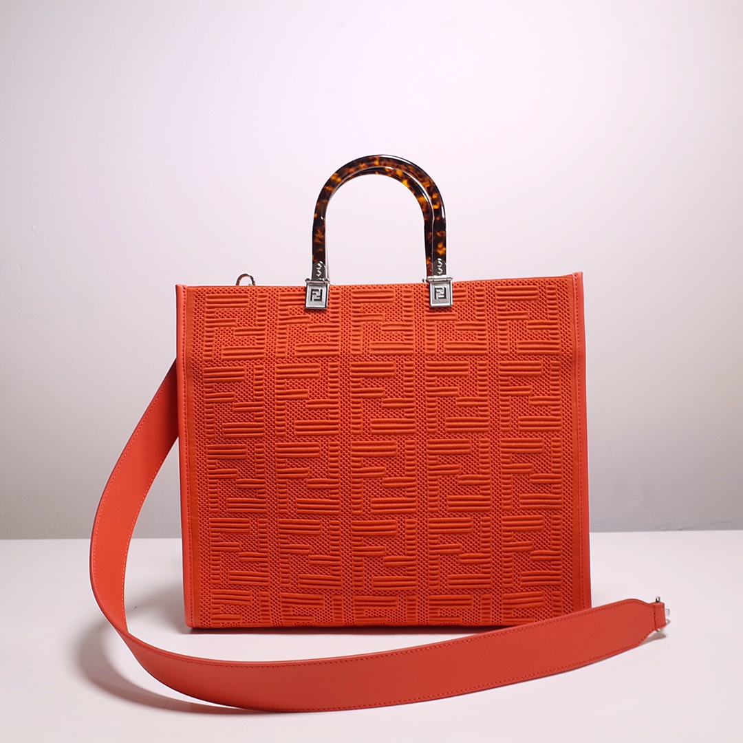 Fendi Sunshine Medium Shopper Bag In Red (35-31-17cm)  8BH386 - PerfectKickZ