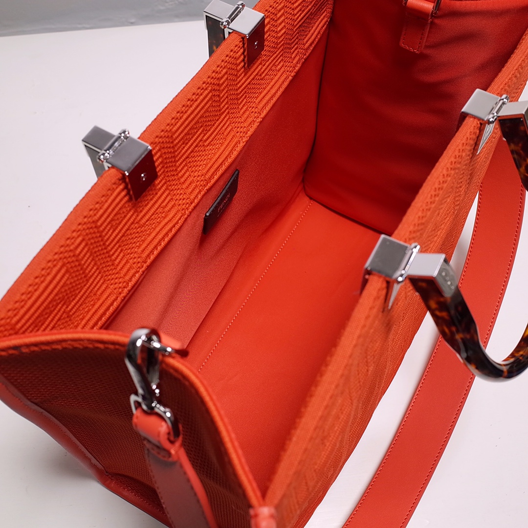 Fendi Sunshine Medium Shopper Bag In Red (35-31-17cm)  8BH386 - PerfectKickZ