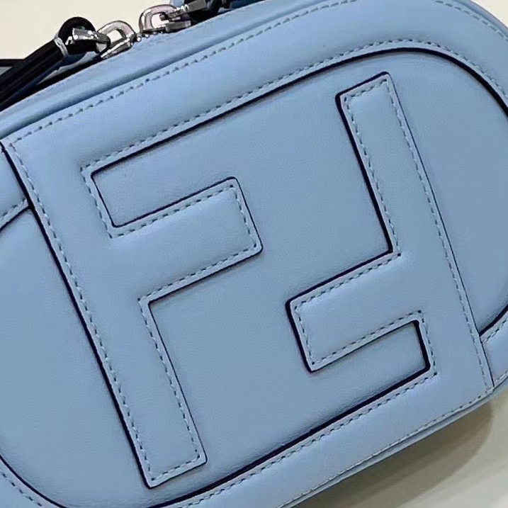 Fendi O’Lock Mini Camera Case Light Blue Leather Mini Bag(21-8-13CM) - PerfectKickZ