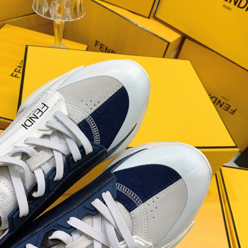 Fendi Flow Beige Suede Low-Tops Sneakers - 