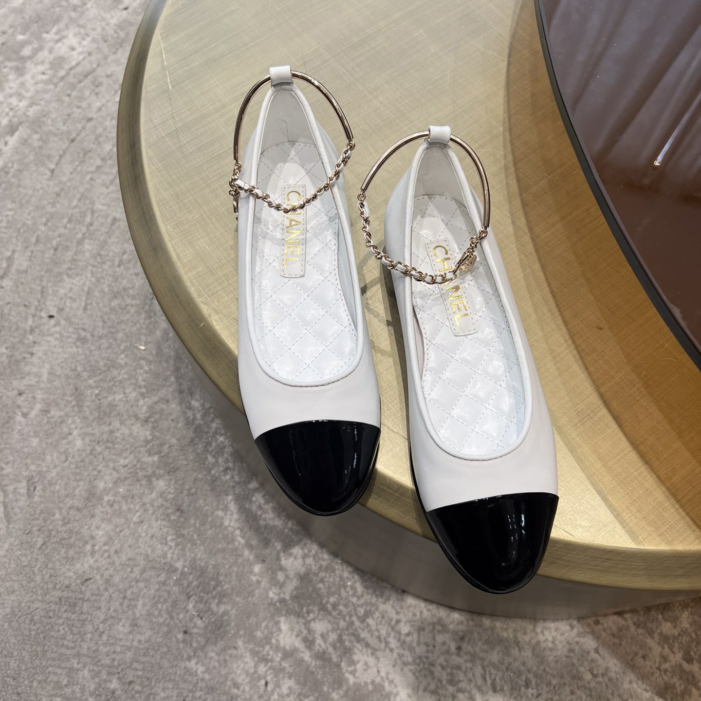 Dior Lambskin & Patent Calfskin Black Ballerinas - PerfectKickZ