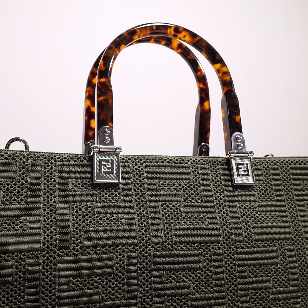 Fendi Sunshine Medium Shopper Bag In Green(35-31-17cm)  8BH386 - PerfectKickZ
