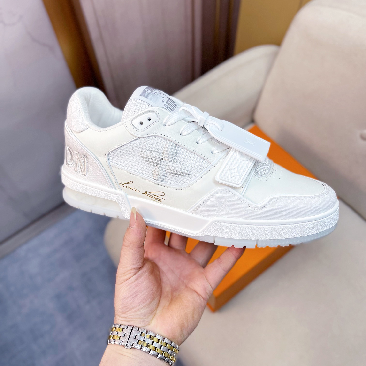 Louis Vuitton Trainer Sneaker(Upon UK Size) - 