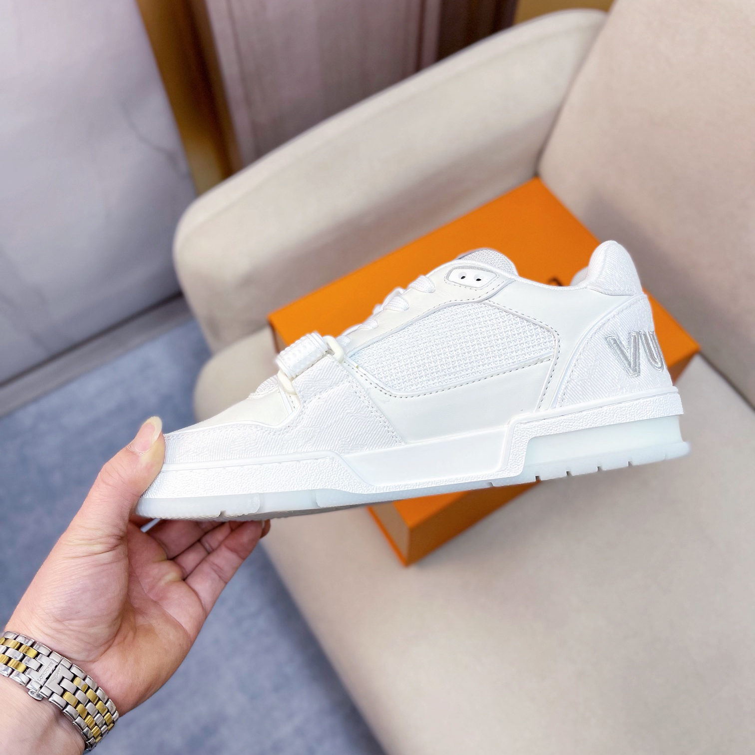 Louis Vuitton Trainer Sneaker(Upon UK Size) - 