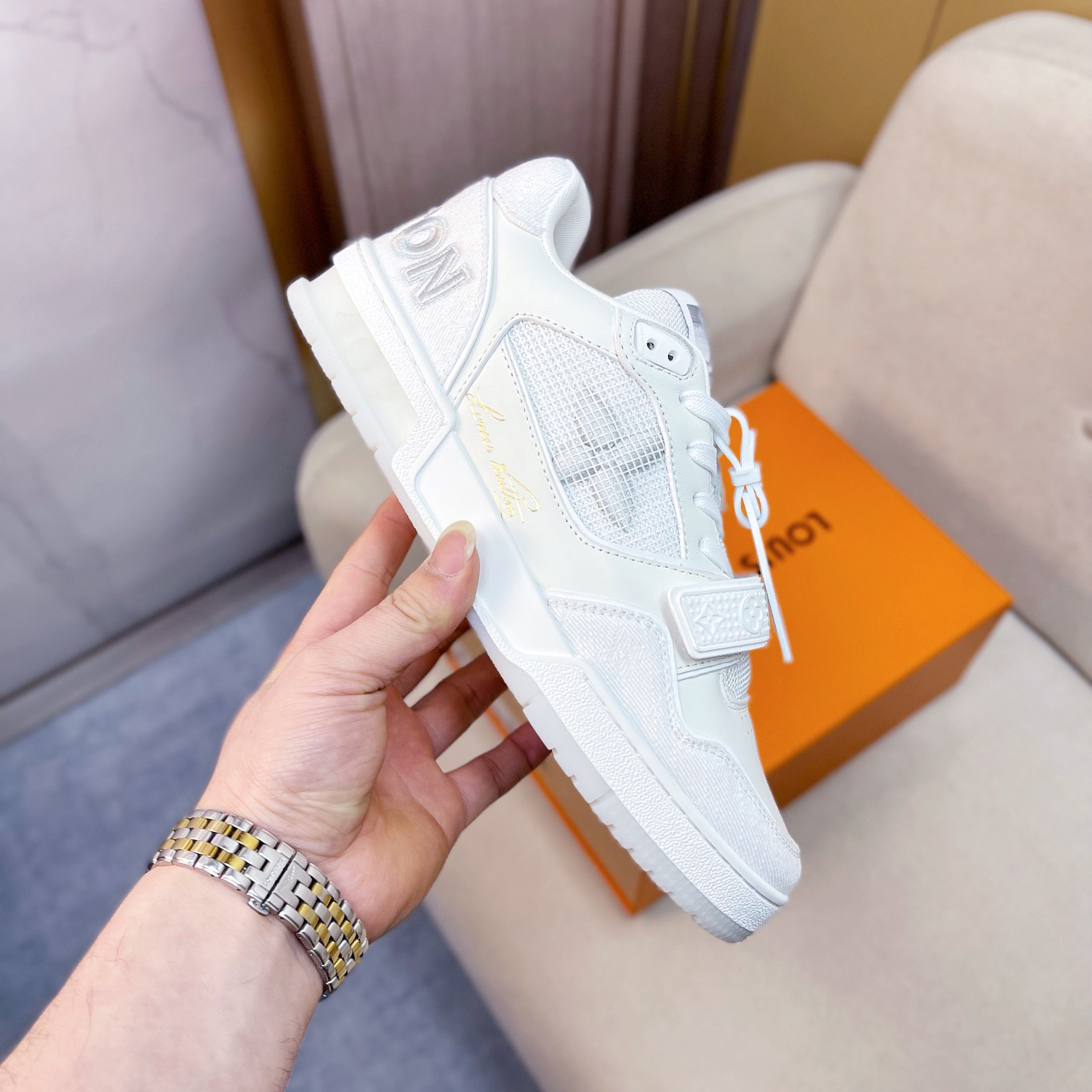 Louis Vuitton Trainer Sneaker(Upon UK Size) - 
