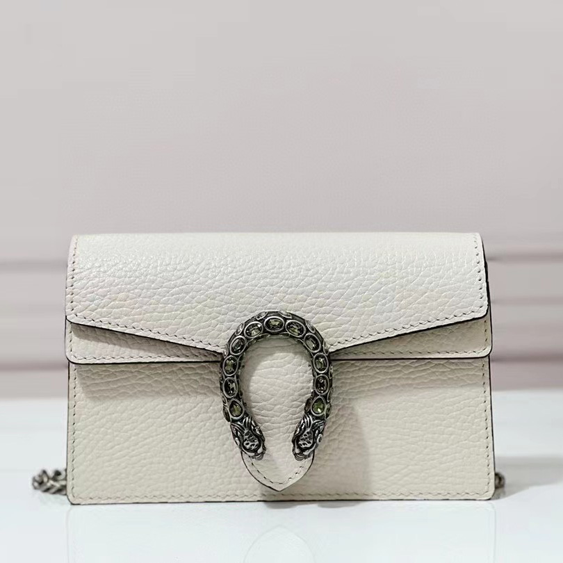 Gucci Dionysus Supermini Ivory Leather Shoulder Bag(16.5-10-4.5CM) - PerfectKickZ
