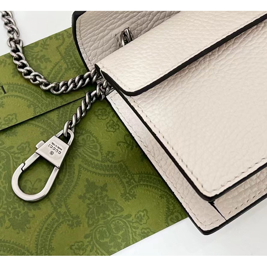 Gucci Dionysus Supermini Ivory Leather Shoulder Bag(16.5-10-4.5CM) - 