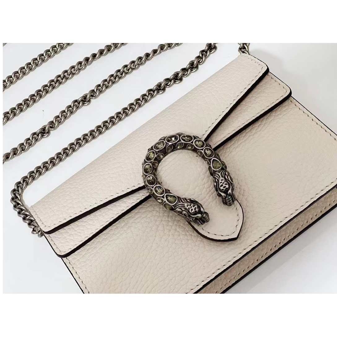 Gucci Dionysus Supermini Ivory Leather Shoulder Bag(16.5-10-4.5CM) - 