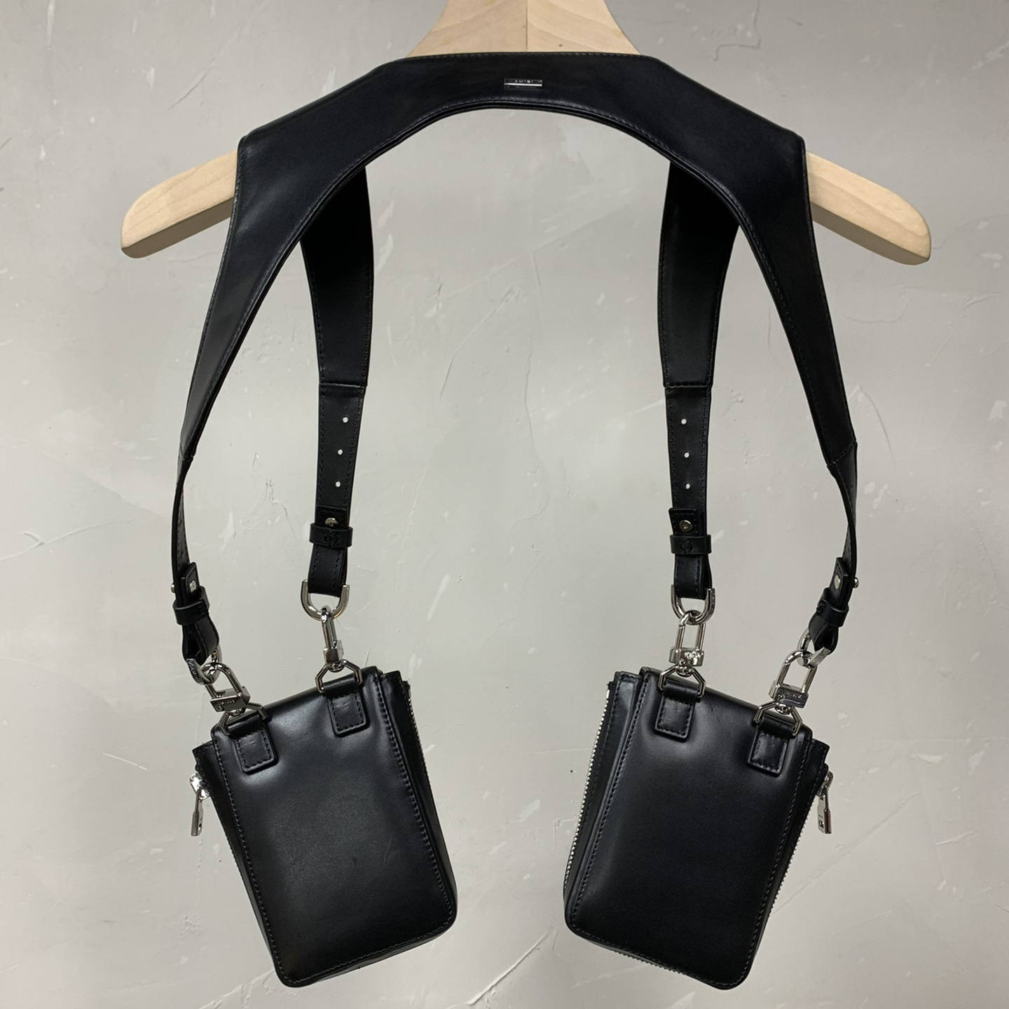 Amiri Black Leather Harness Bag - PerfectKickZ