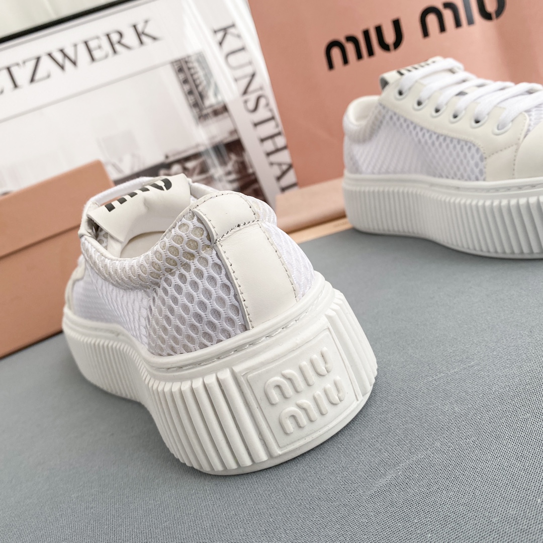 Miu Miu Mesh Flatform Sneakers - PerfectKickZ