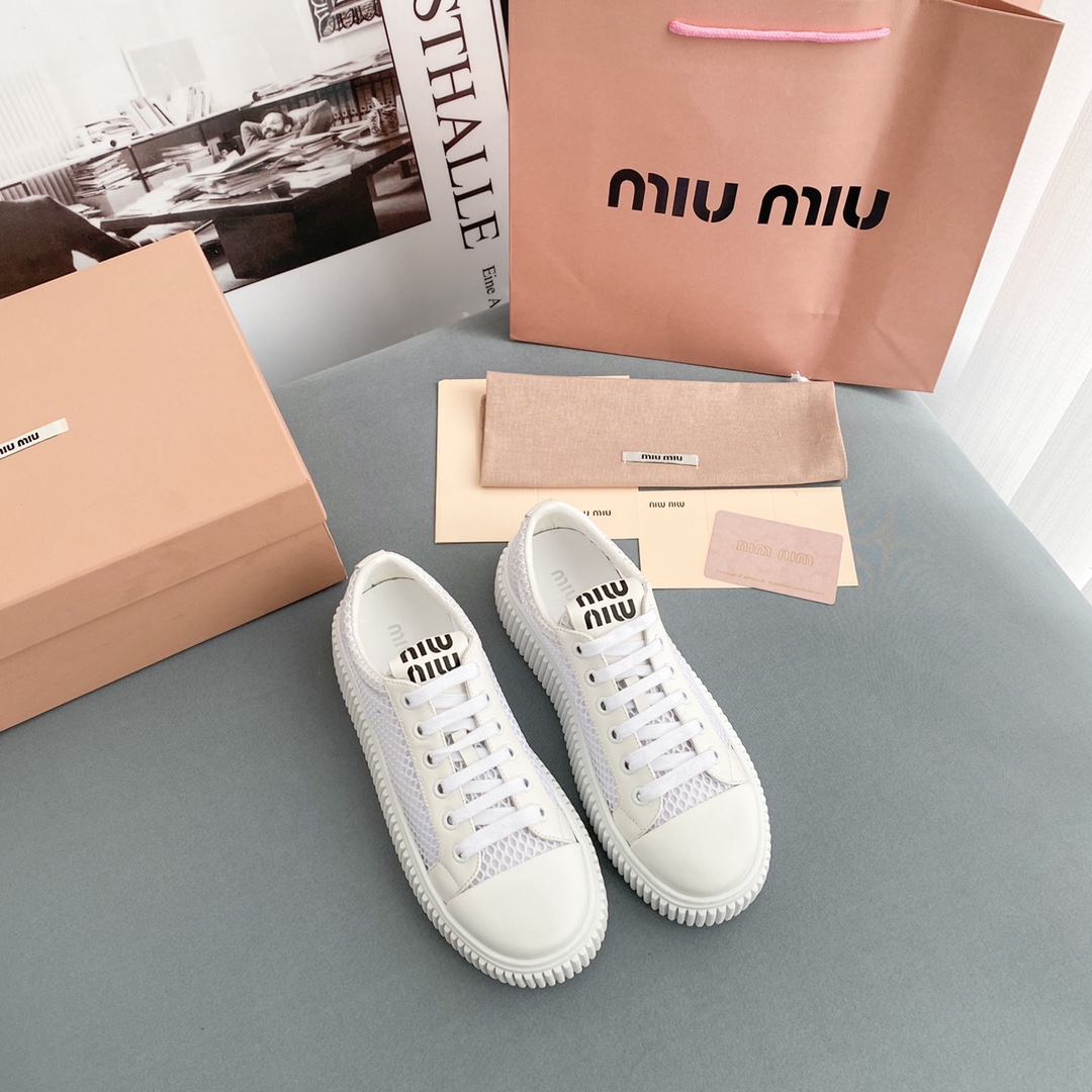 Miu Miu Mesh Flatform Sneakers - PerfectKickZ
