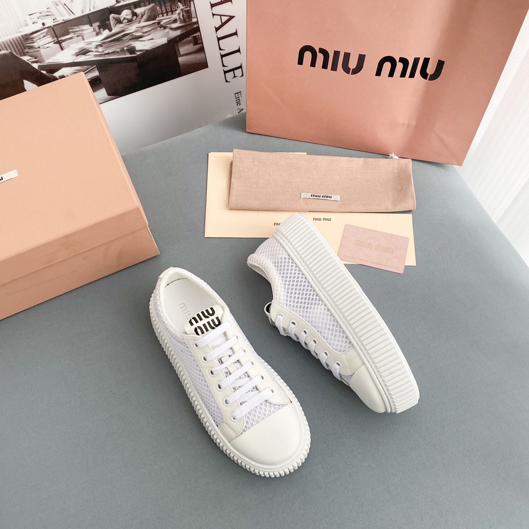 Miu Miu Mesh Flatform Sneakers - PerfectKickZ