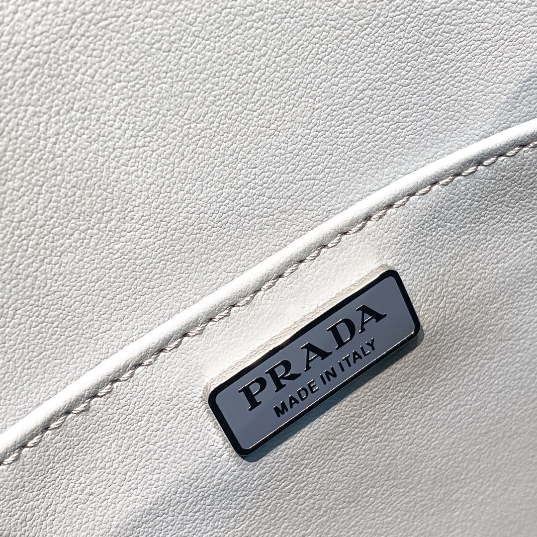 Prada Cleo Brushed Leather Shoulder Bag In Grey(24-19-6cm)   1BD303 - PerfectKickZ