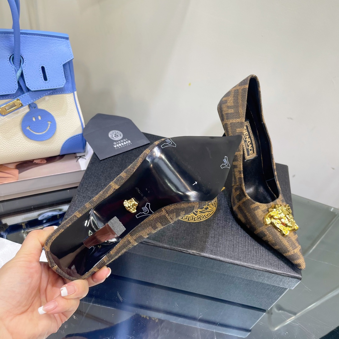 Versace x Fendi Fendace FF Jacquard Pumps - PerfectKickZ