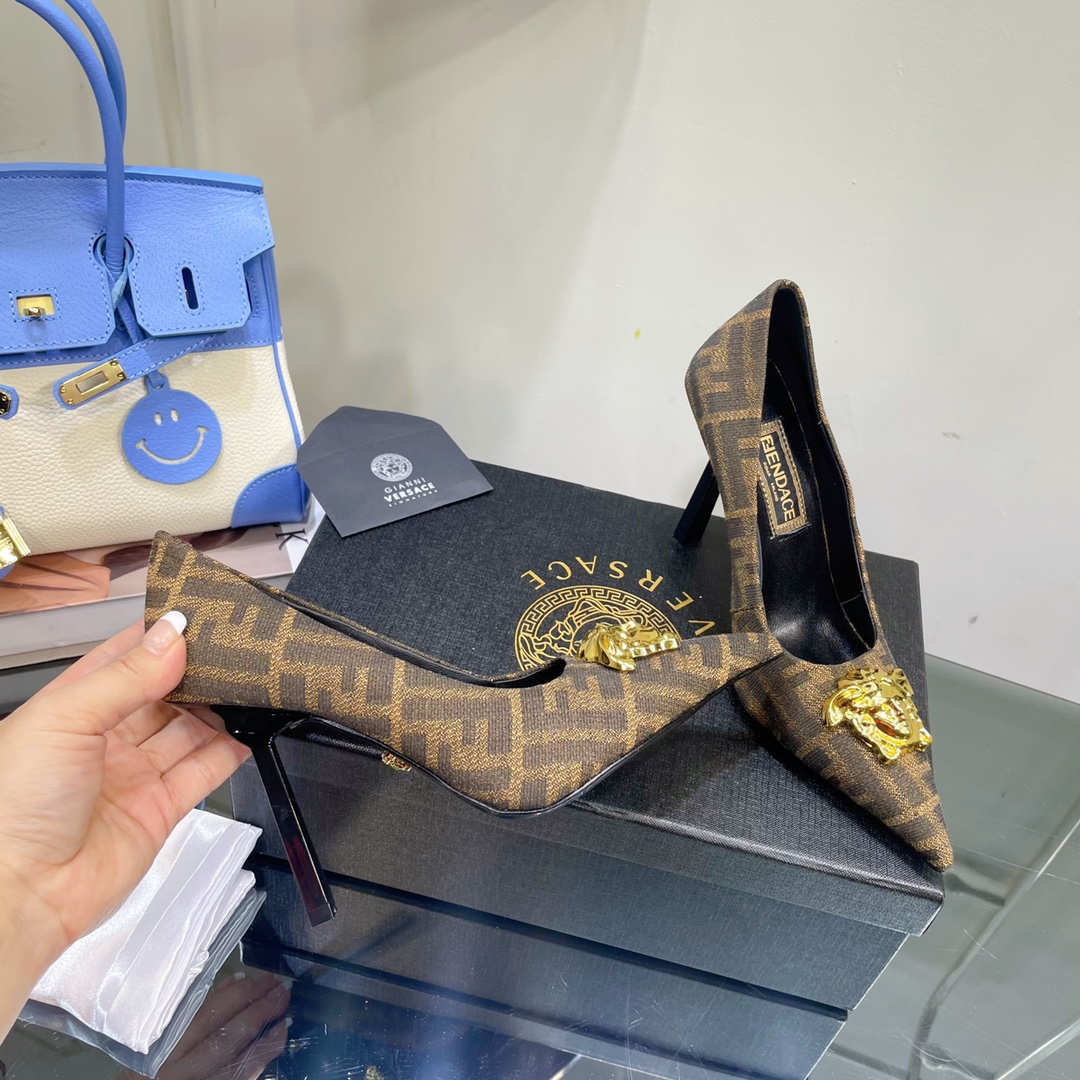 Versace x Fendi Fendace FF Jacquard Pumps - PerfectKickZ
