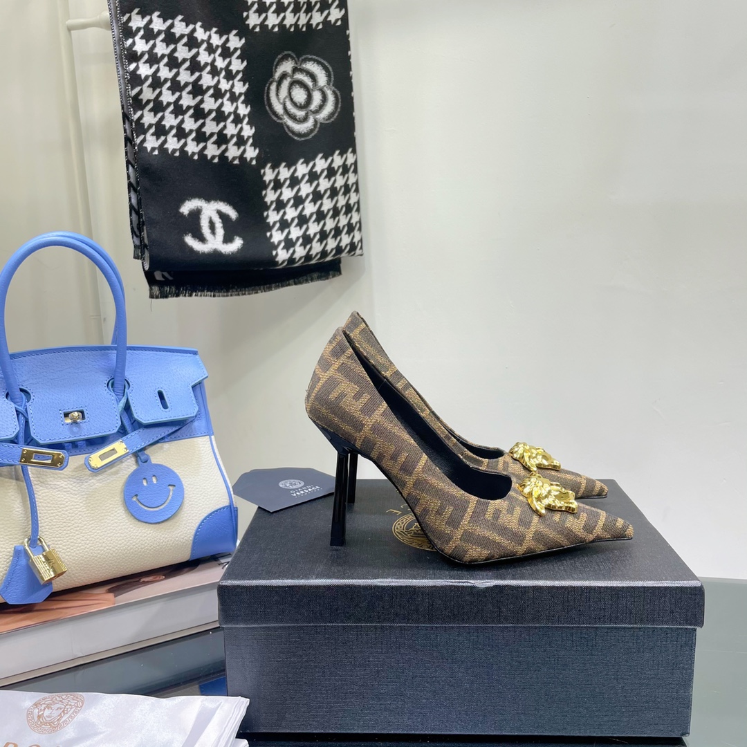 Versace x Fendi Fendace FF Jacquard Pumps - PerfectKickZ