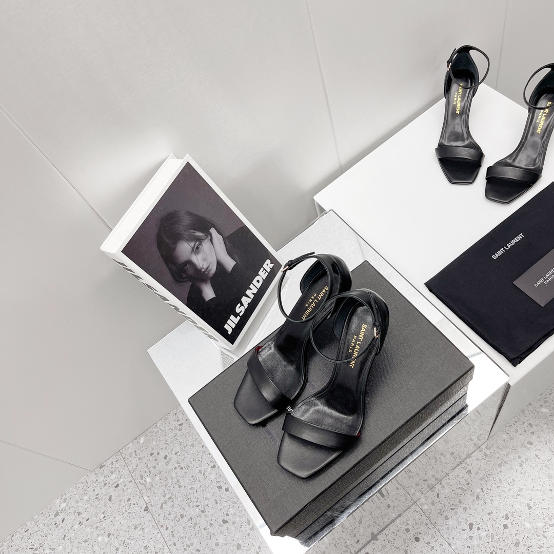 Saint Laurent Amber Sandals In Leather   —  Heel height：85mm - PerfectKickZ