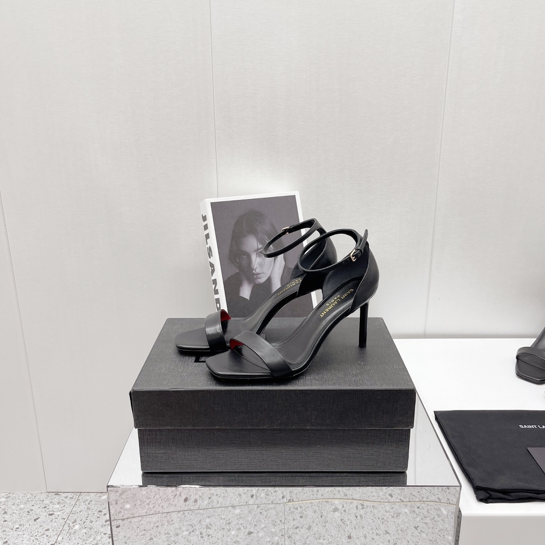 Saint Laurent Amber Sandals In Leather   —  Heel height：85mm - PerfectKickZ