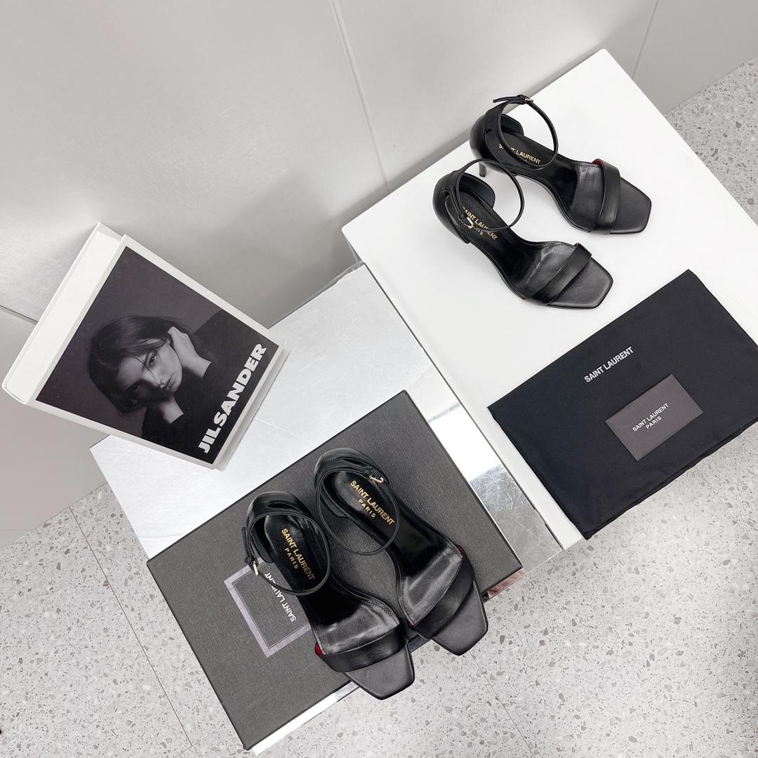 Saint Laurent Amber Sandals In Leather   —  Heel height：85mm - PerfectKickZ