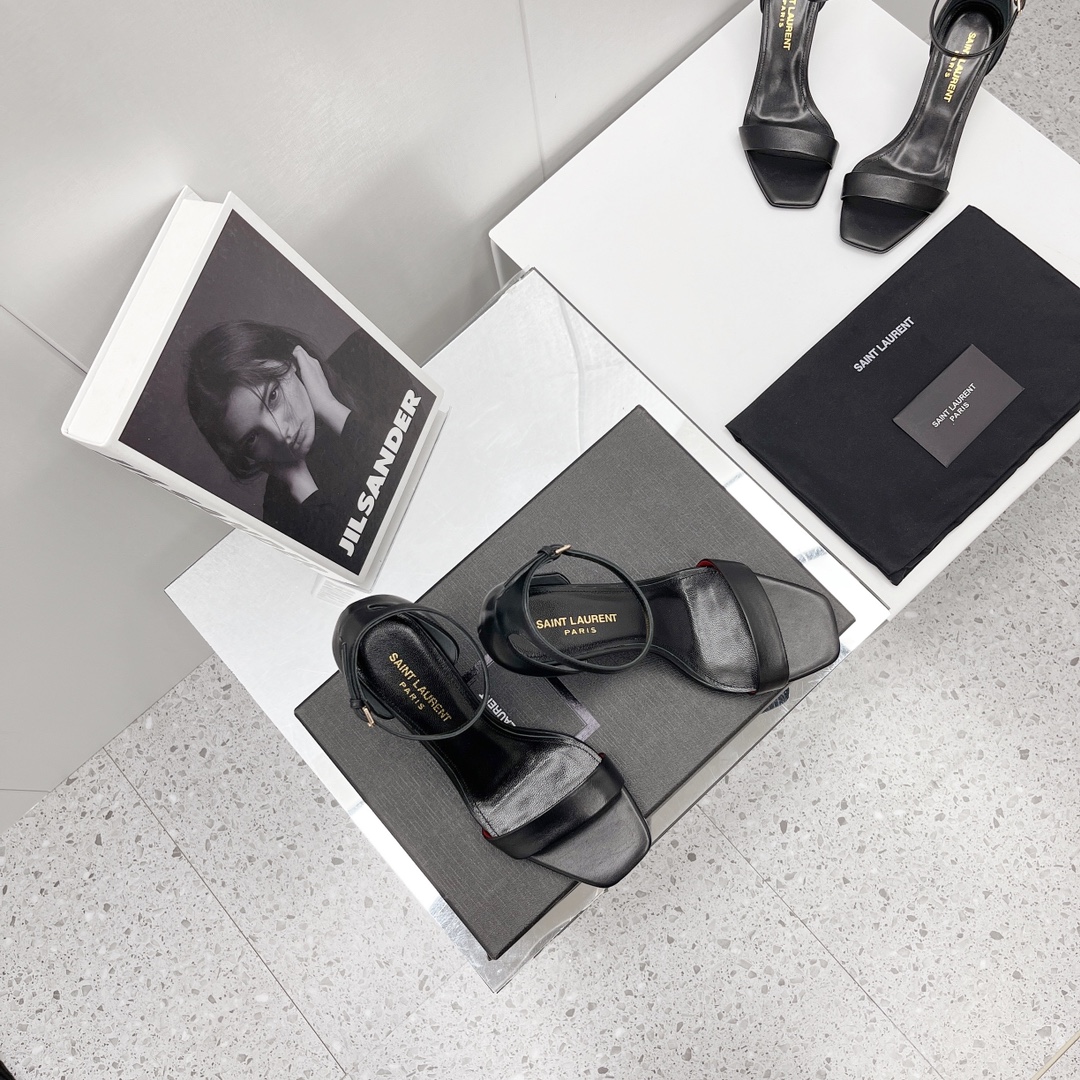 Saint Laurent Amber Sandals In Leather   —  Heel height：85mm - PerfectKickZ