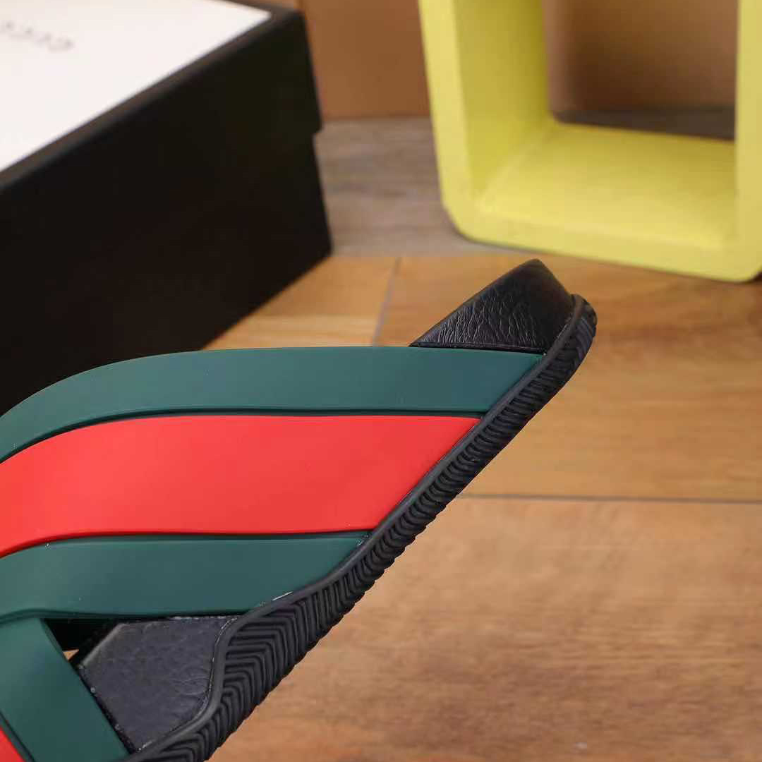 Gucci  Slide Sandals With Web - PerfectKickZ
