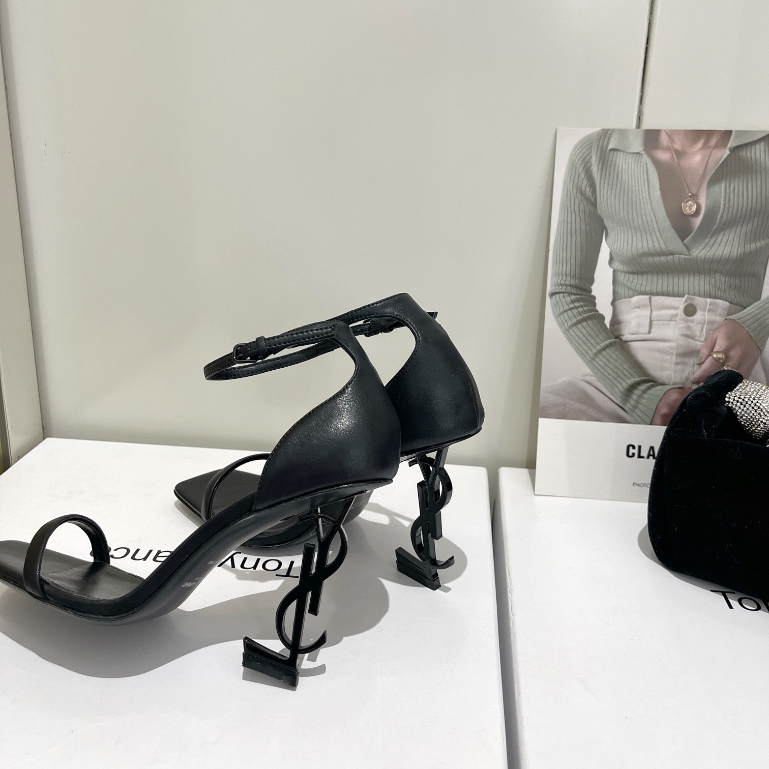 Saint Laurent Opyum Sandals In Patent Leather With Black-Tone Heel— Heel Higth 90mm - PerfectKickZ