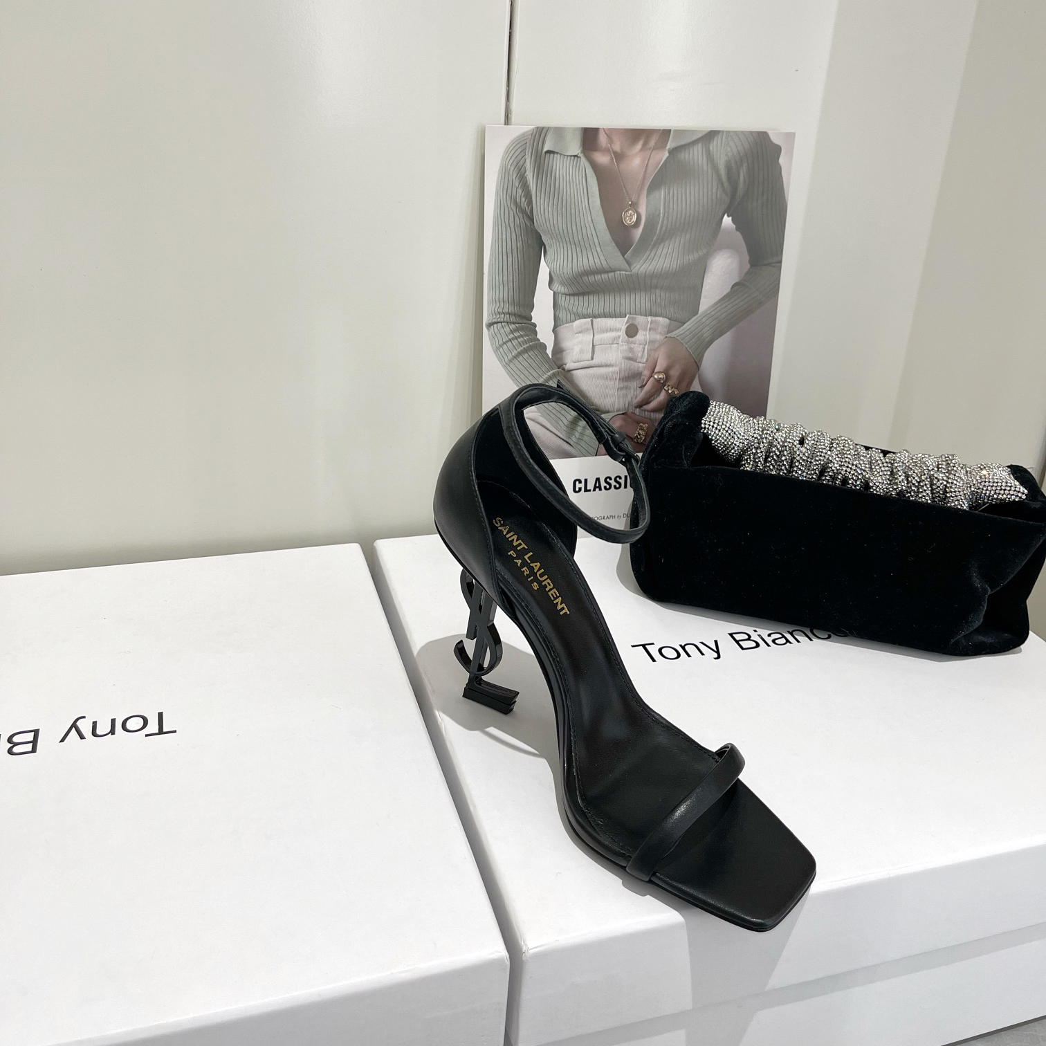 Saint Laurent Opyum Sandals In Patent Leather With Black-Tone Heel— Heel Higth 90mm - PerfectKickZ