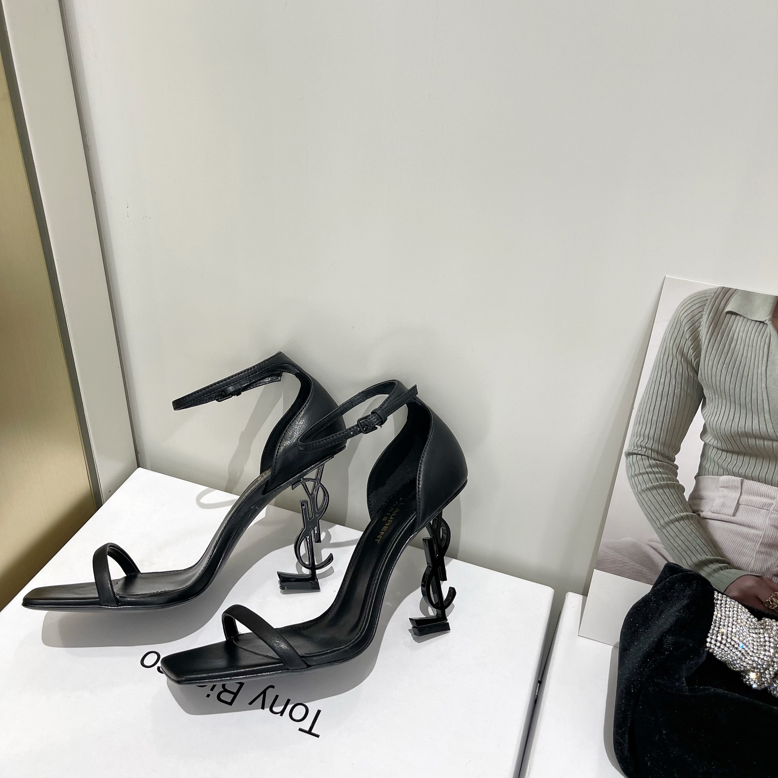 Saint Laurent Opyum Sandals In Patent Leather With Black-Tone Heel— Heel Higth 90mm - PerfectKickZ