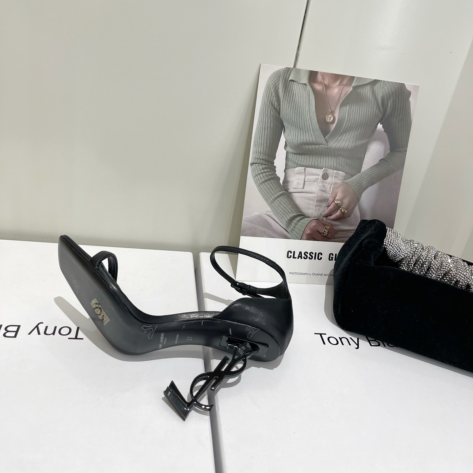 Saint Laurent Opyum Sandals In Patent Leather With Black-Tone Heel— Heel Higth 90mm - PerfectKickZ