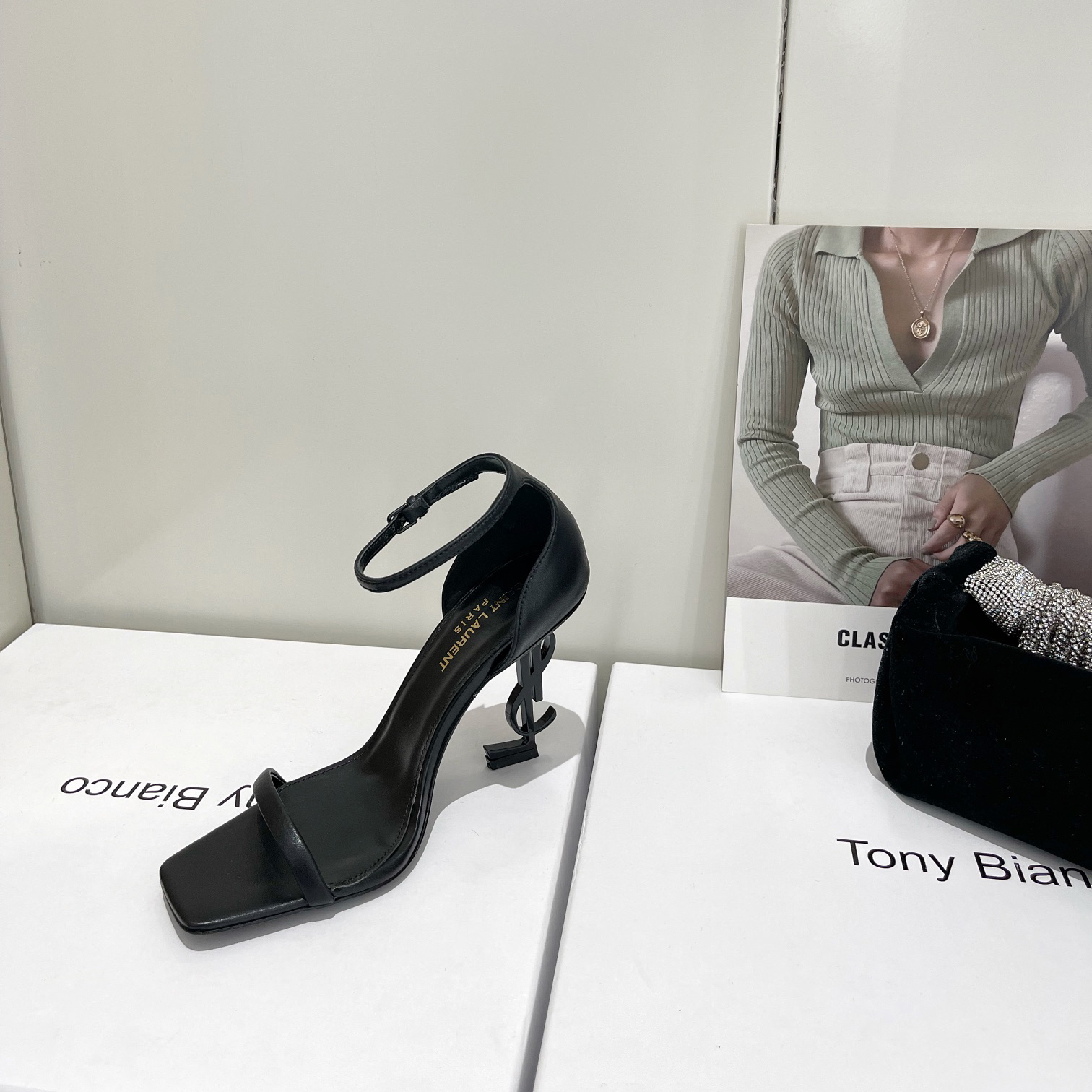 Saint Laurent Opyum Sandals In Patent Leather With Black-Tone Heel— Heel Higth 90mm - PerfectKickZ