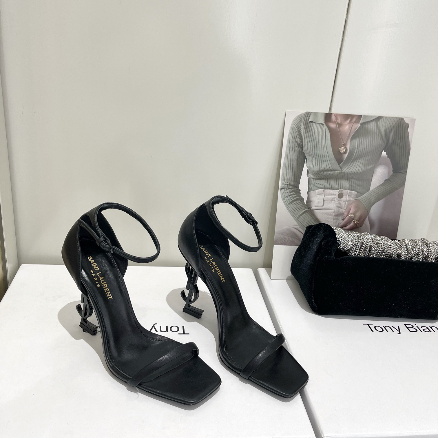 Saint Laurent Opyum Sandals In Patent Leather With Black-Tone Heel— Heel Higth 90mm - PerfectKickZ