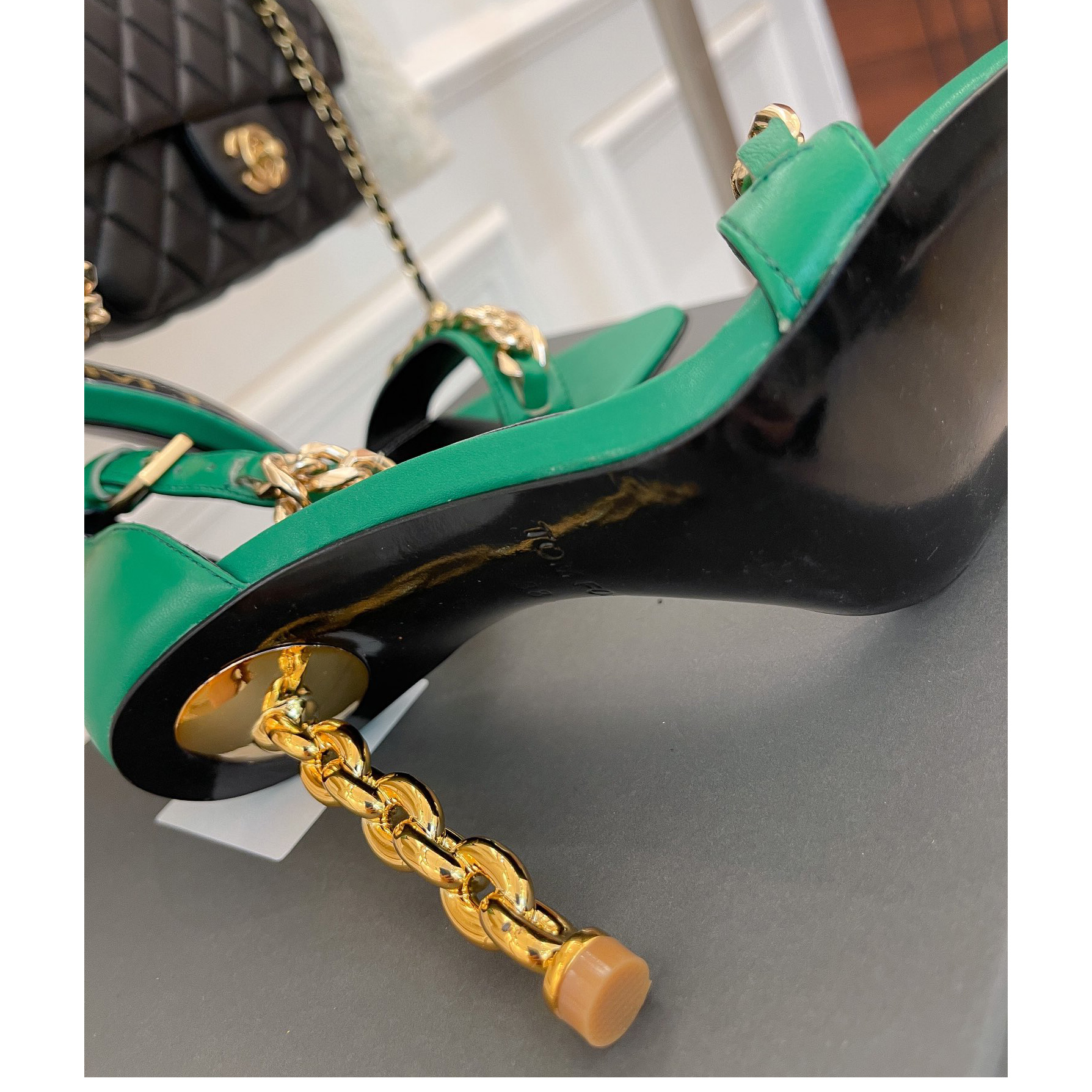 Tom Ford Chain-Trimmed Leather Sandals With Heel Height Of 10.5cm - 