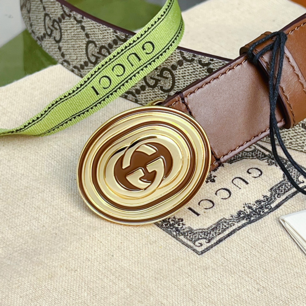 Gucci  Belt With Interlocking G Oval Buckle - PerfectKickZ
