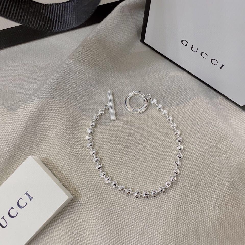 Gucci Silver Boule Chain Bracelet - PerfectKickZ
