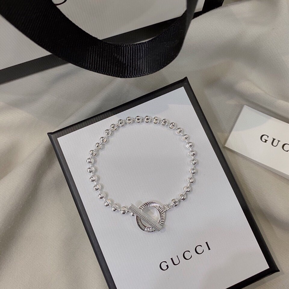 Gucci Silver Boule Chain Bracelet - PerfectKickZ
