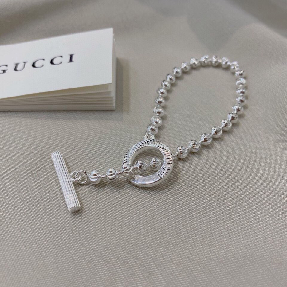 Gucci Silver Boule Chain Bracelet - PerfectKickZ