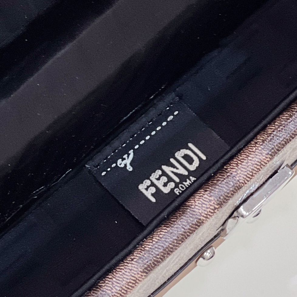 Fendi Baguette Trunk Mini Brown Fabric Bag(18.5-11.5-5cm) - PerfectKickZ
