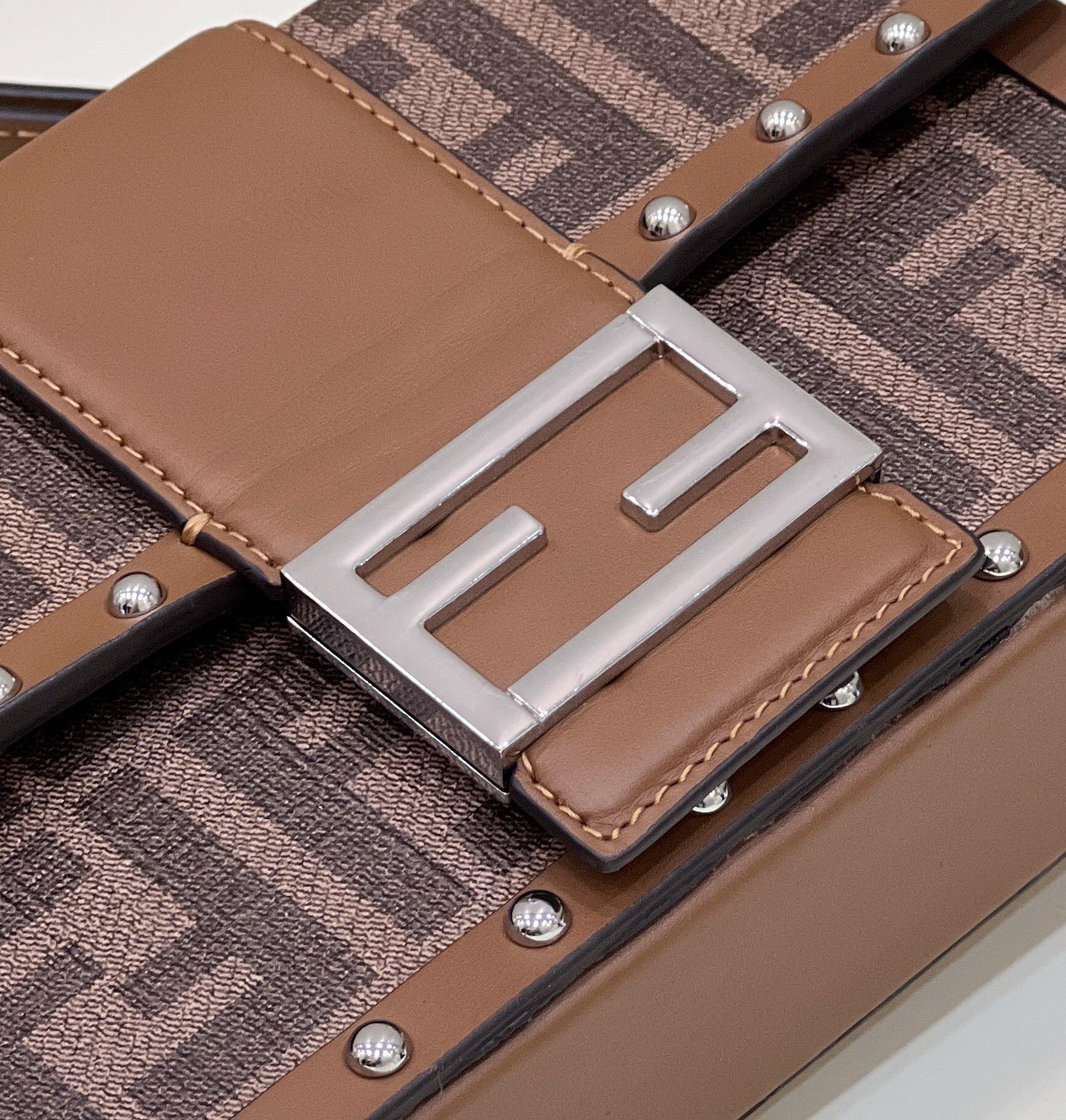 Fendi Baguette Trunk Mini Brown Fabric Bag(18.5-11.5-5cm) - PerfectKickZ