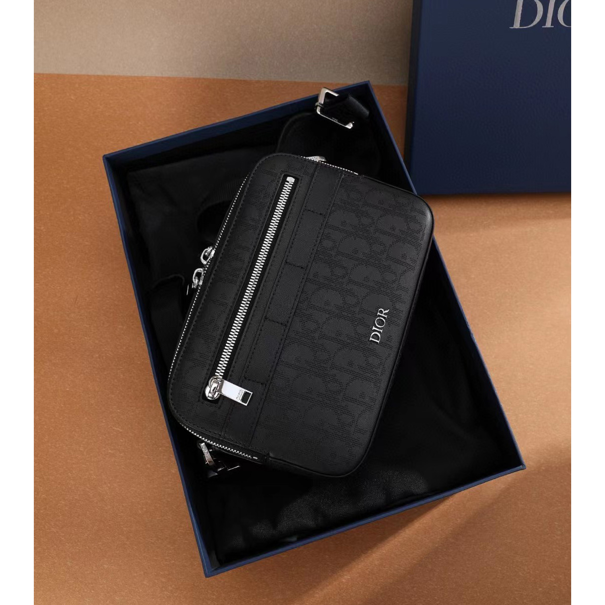 Dior Black Obique Galaxy Leather Safari Messenger Bag(22-15-6cm) - PerfectKickZ