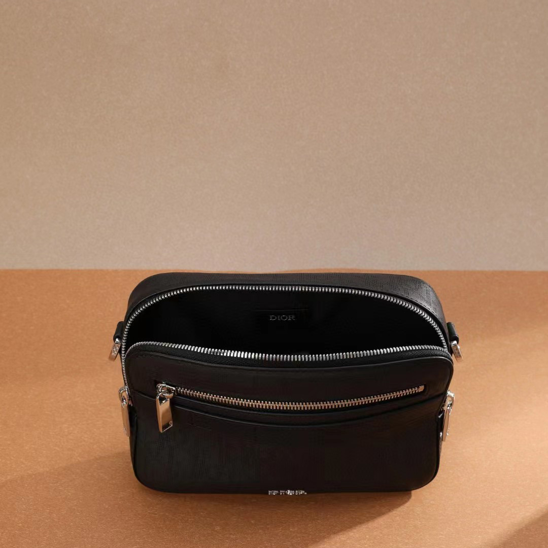 Dior Black Obique Galaxy Leather Safari Messenger Bag(22-15-6cm) - PerfectKickZ