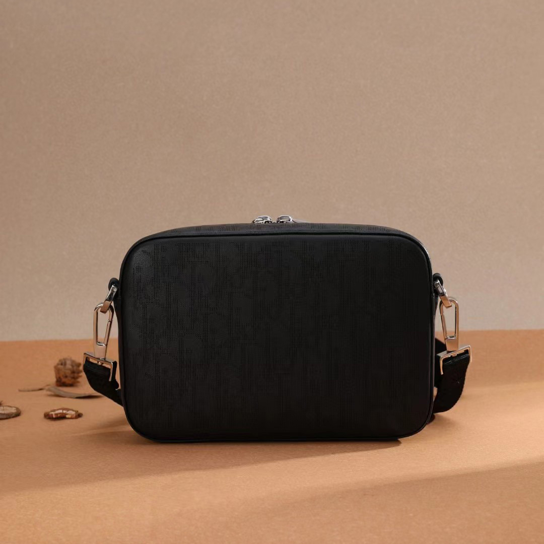 Dior Black Obique Galaxy Leather Safari Messenger Bag(22-15-6cm) - PerfectKickZ