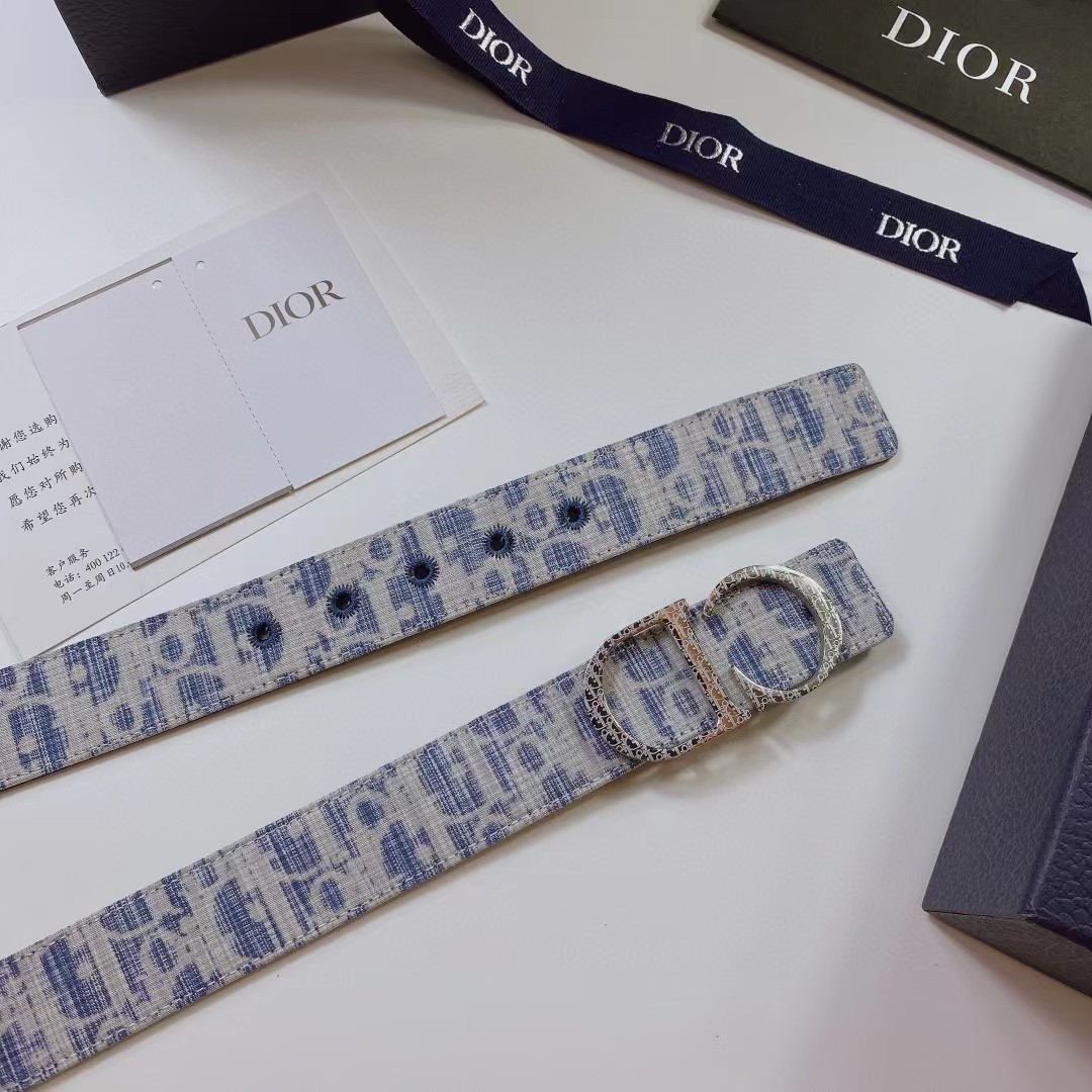 Dior Leather Belt With 'CD' Buckle - 