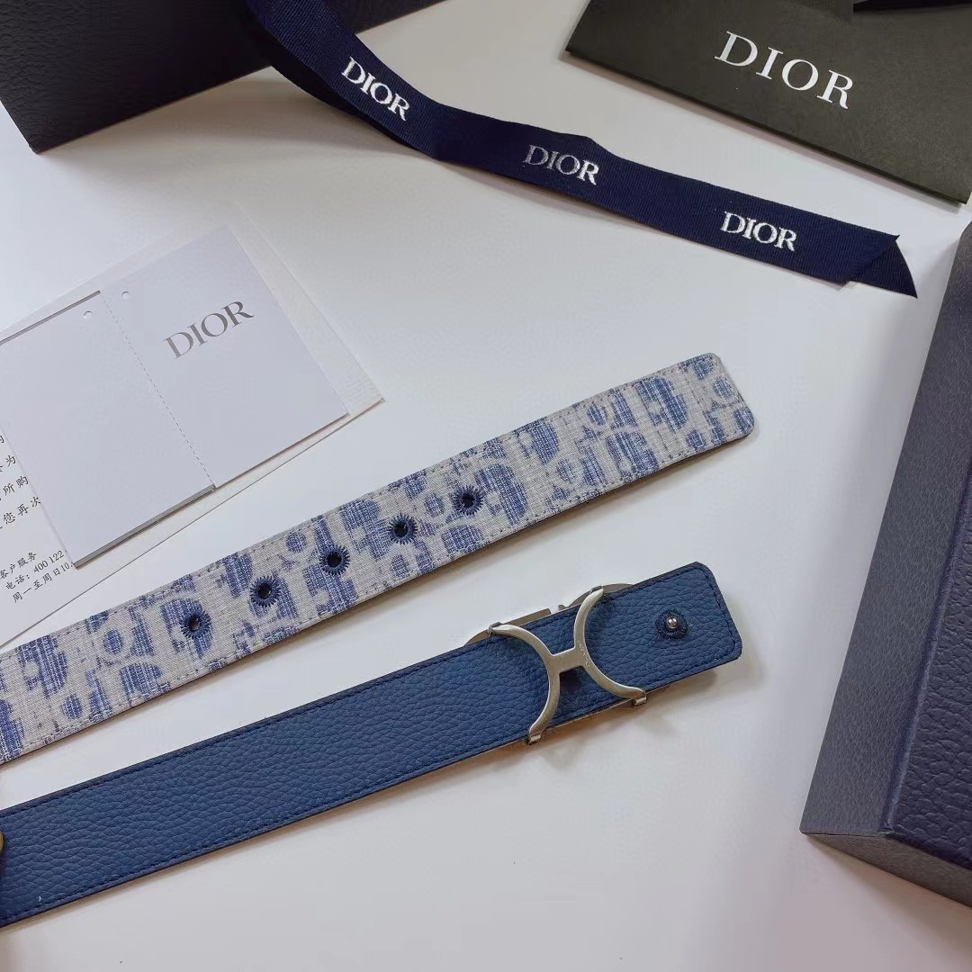 Dior Leather Belt With 'CD' Buckle - 