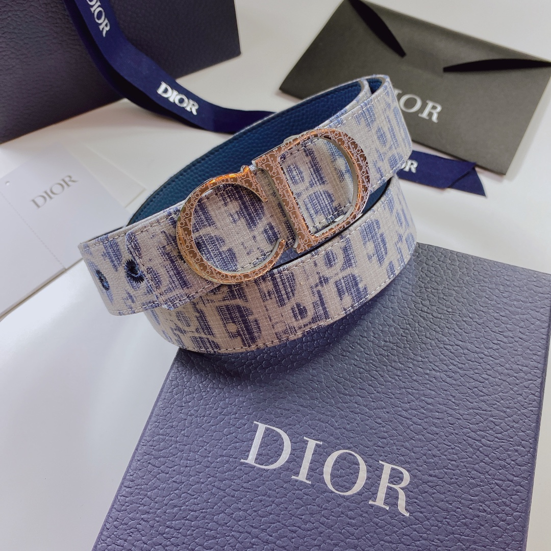 Dior Leather Belt With 'CD' Buckle - 